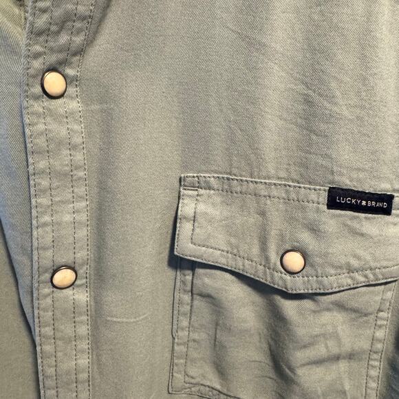 Lucky Brand Men's Western Workwear SS Shirt Pearl Snap Size Small - Picture 3 of 4
